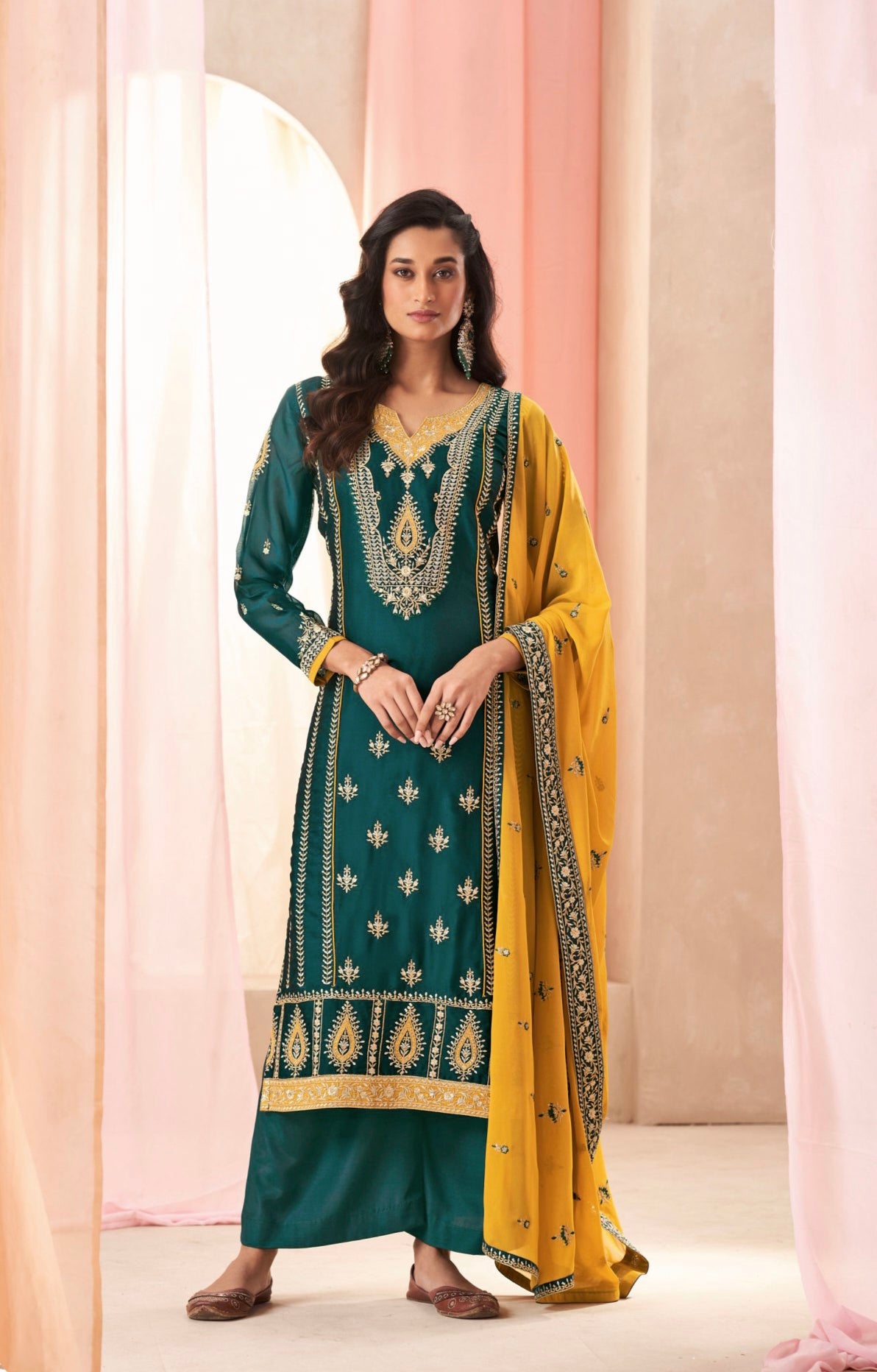 Beautiful Designer Occasion Wear Latest Plazzo Style Suit