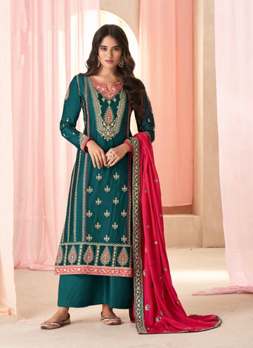 Beautiful Designer Occasion Wear Latest Plazzo Style Suit