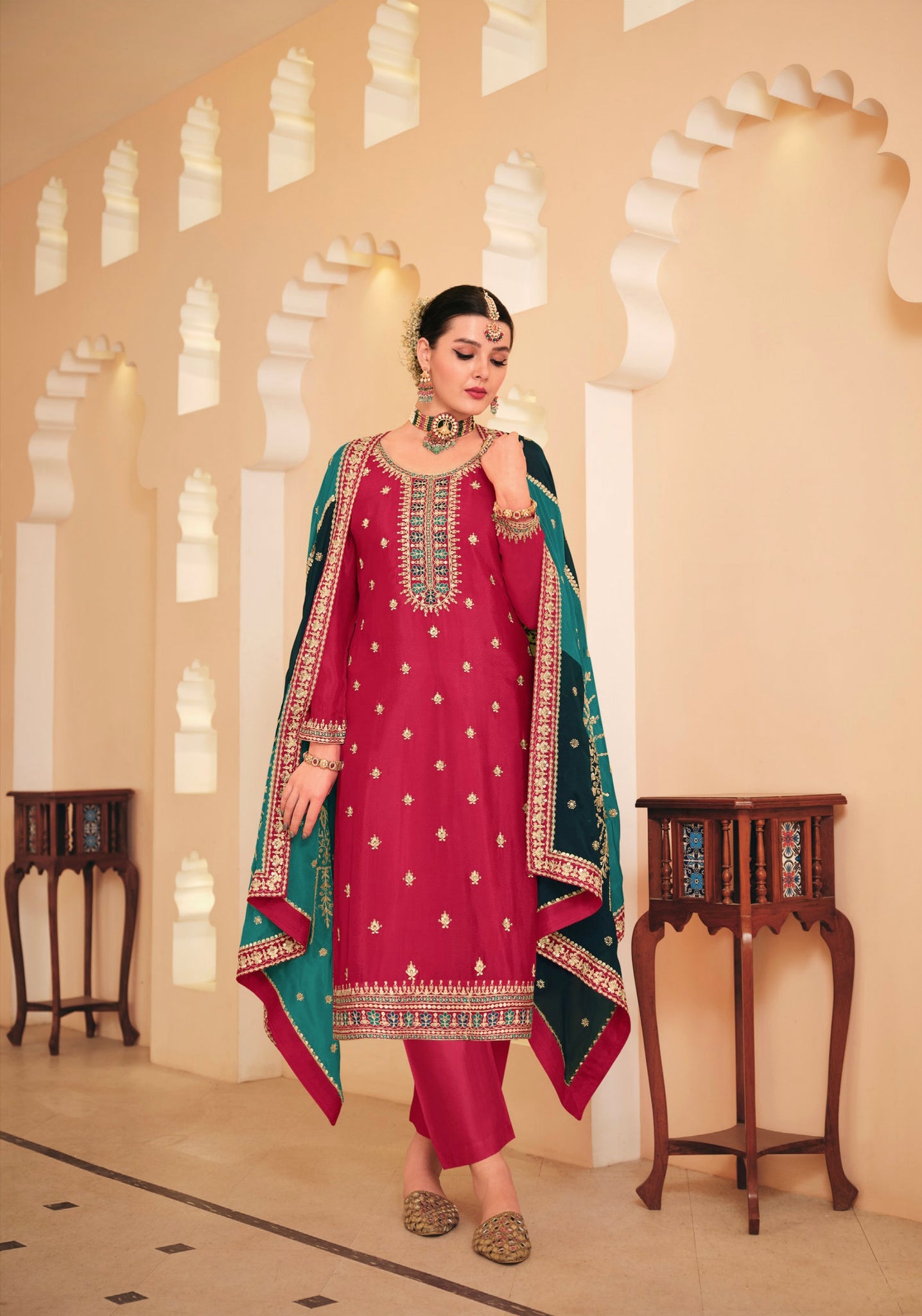 Beautiful Designer Occasion Wear Premium Embroidery Work Salwar Suit