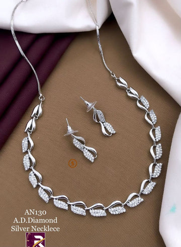 Beautiful Designer American Diamond Necklace Set with Earrings