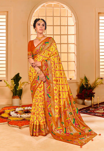 Beautiful Fancy Velvet Silk With Paithani Design Saree