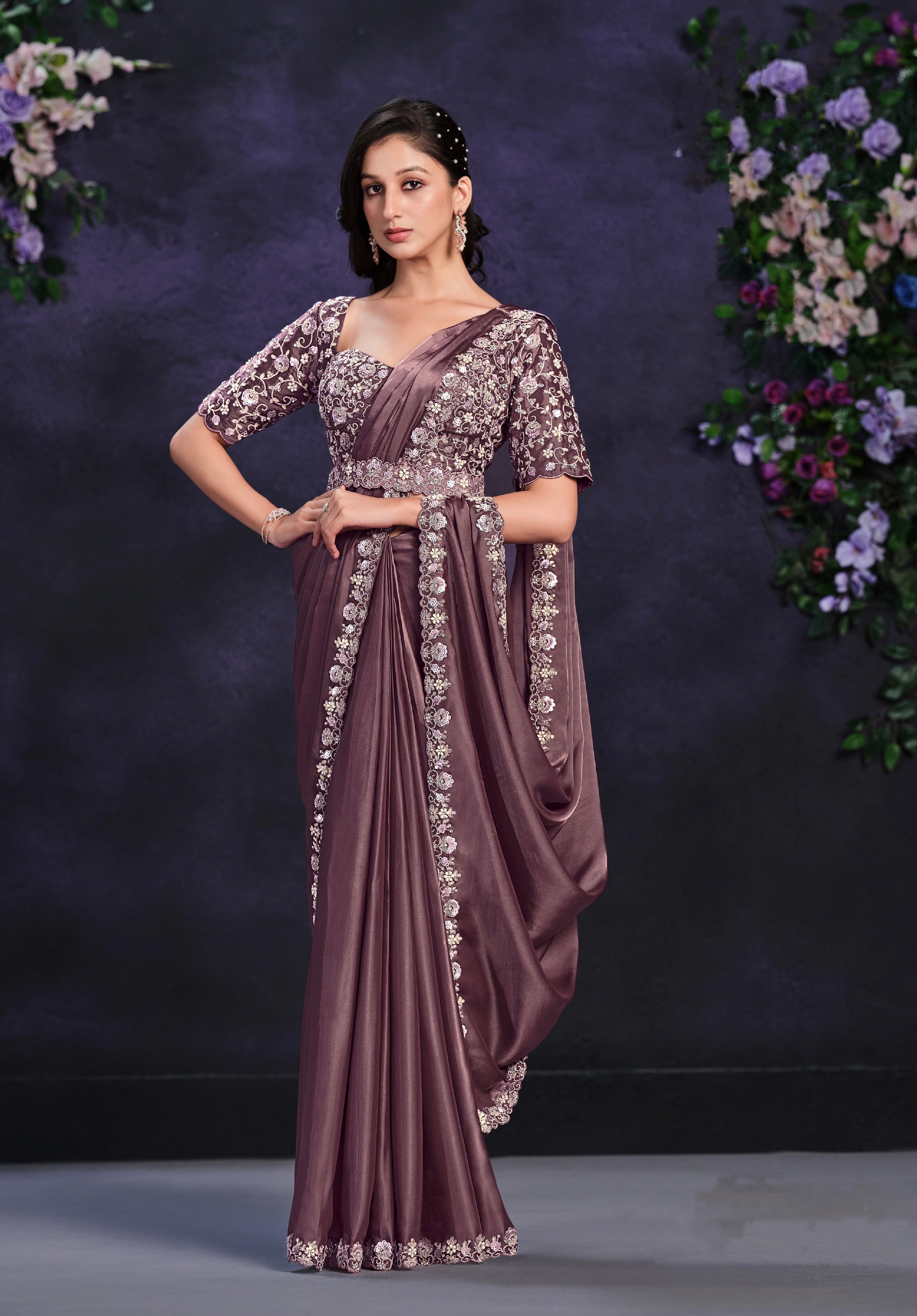 Designer stitched saree hotsell