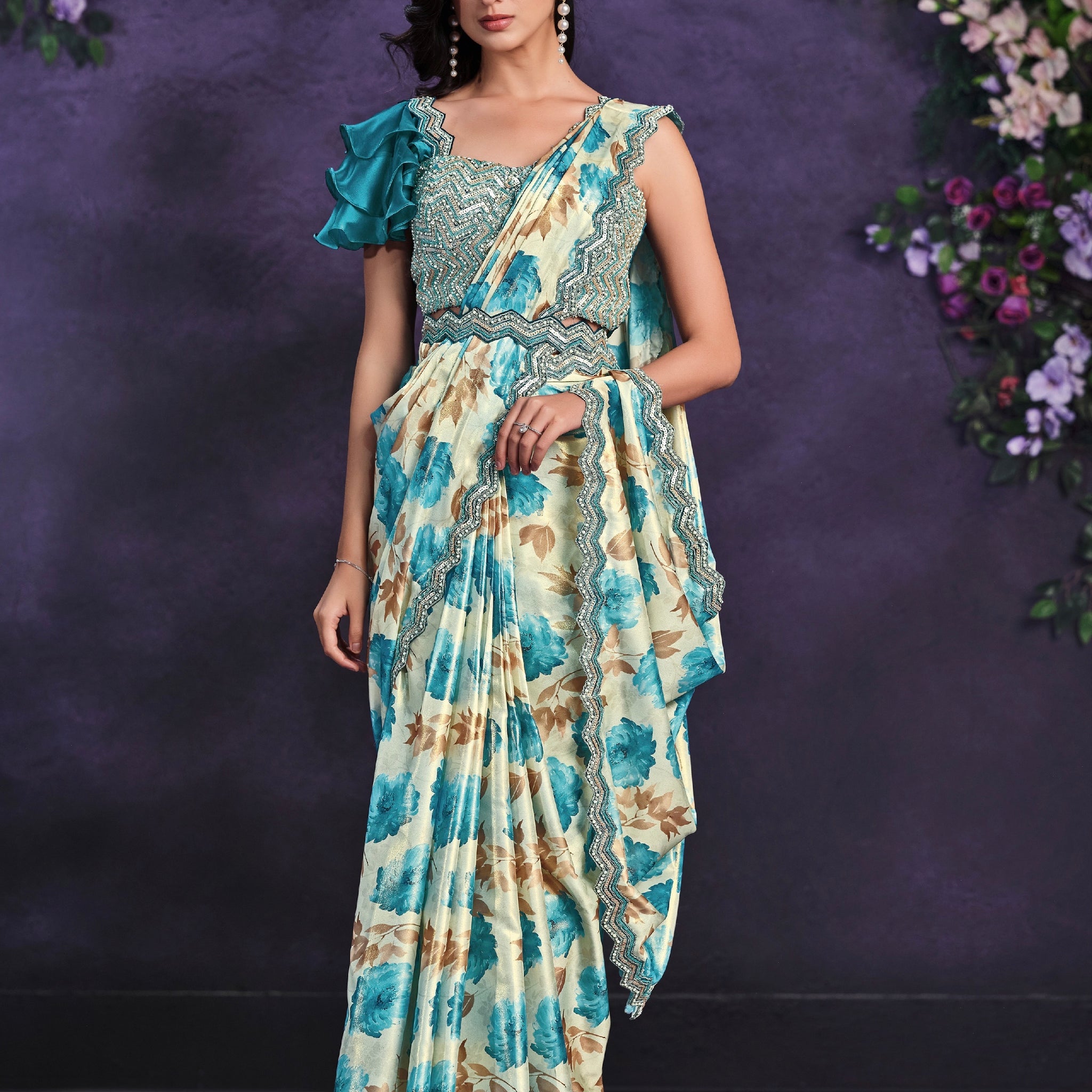 Beautiful Designer Occasion Wear Readymade Saree