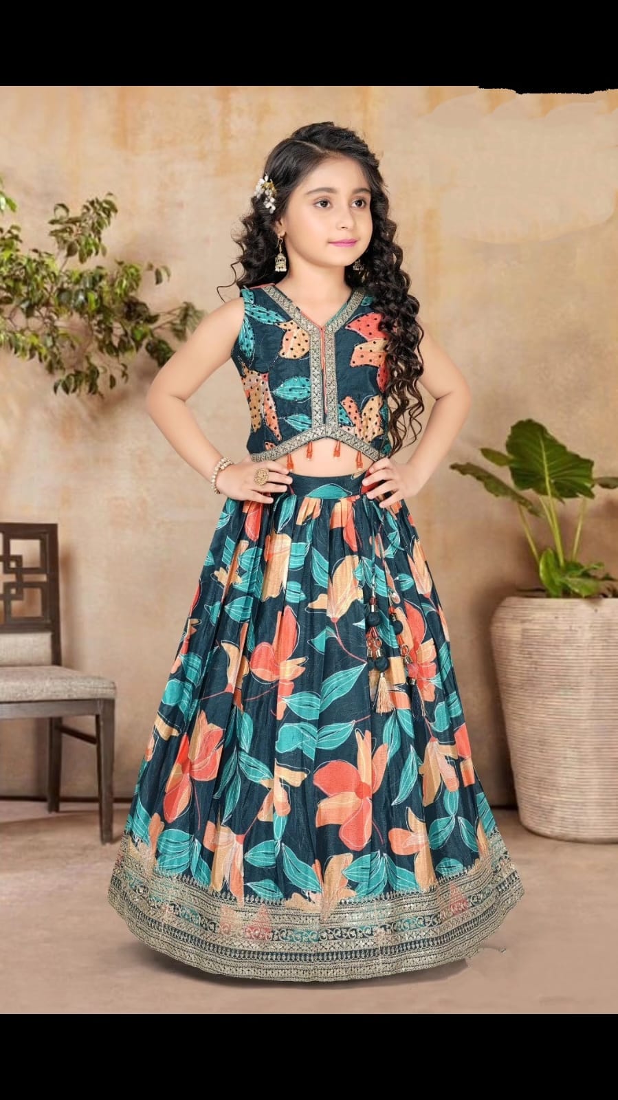 Beautiful Designer Summer Special Georgette Kids Lehenga Choli