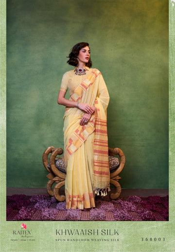 Beautiful Designer Khwaaish Silk Mal Mal Spun Cotton Saree