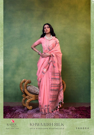 Beautiful Designer Khwaaish Silk Mal Mal Spun Cotton Saree