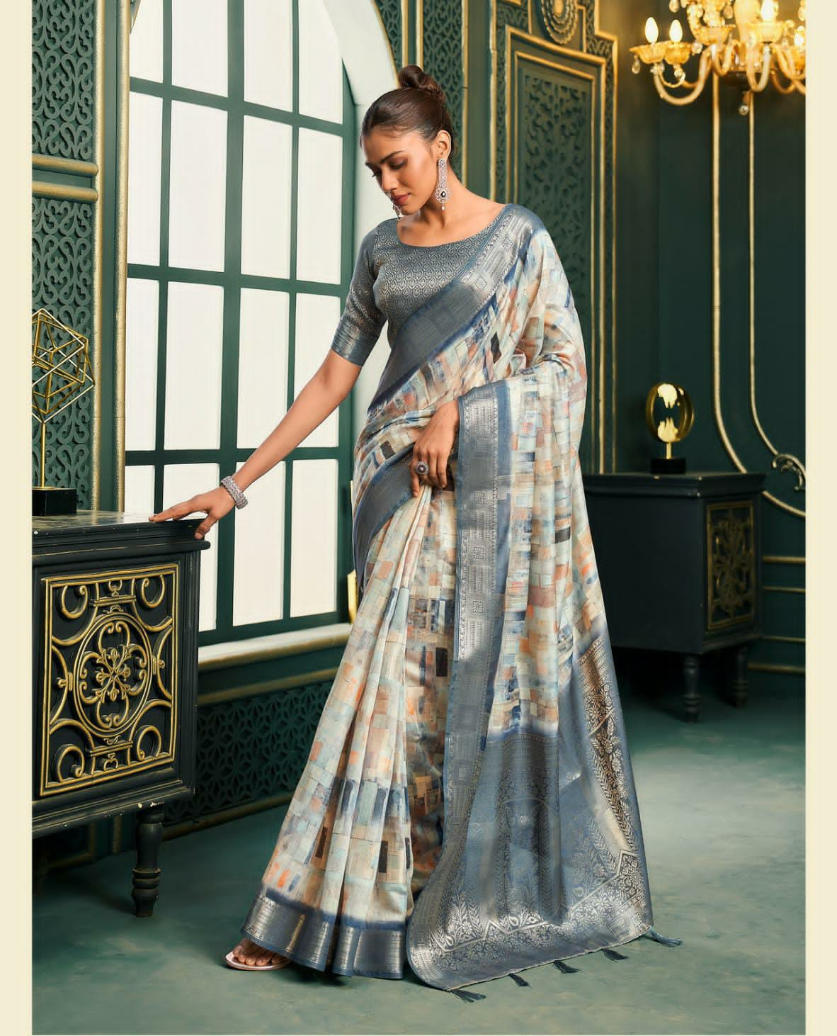 Beautiful Designer Pranalika Silk Modal Cotton With Digital Print Saree