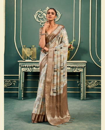 Beautiful Designer Pranalika Silk Modal Cotton With Digital Print Saree