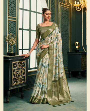 Beautiful Designer Pranalika Silk Modal Cotton With Digital Print Saree