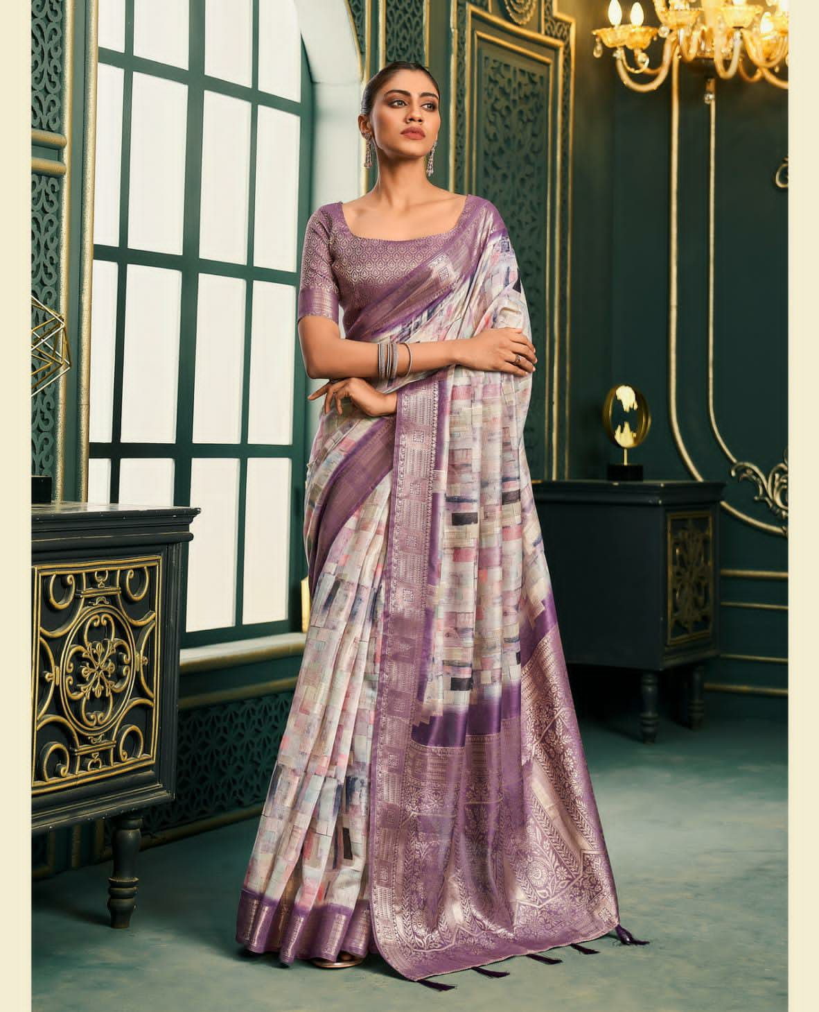 Beautiful Designer Pranalika Silk Modal Cotton With Digital Print Saree