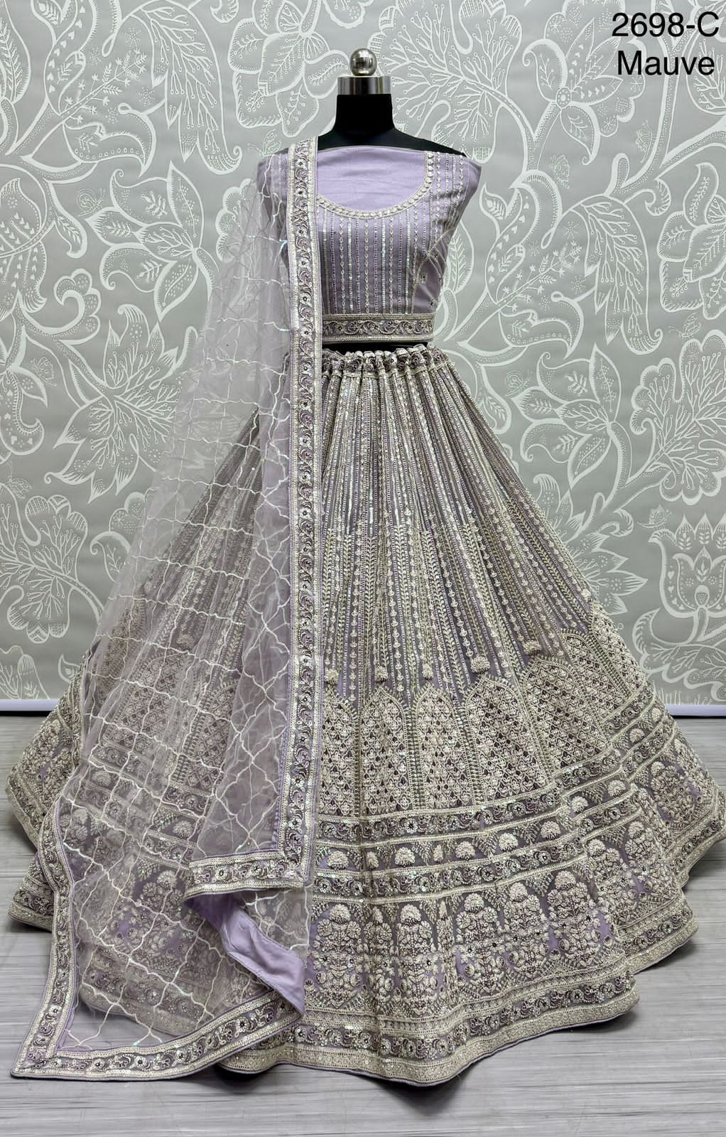 Beautiful Designer Bridal Pure Heavy Soft Net With Sequence Lehenga Choli