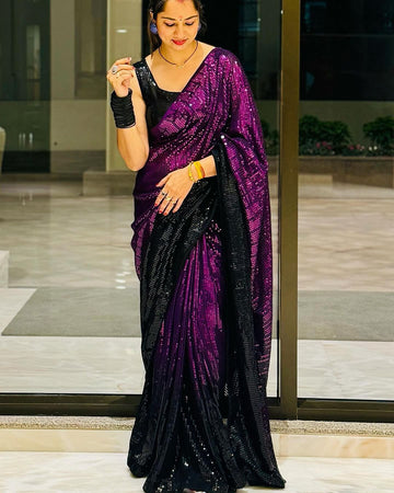 Beautiful Designer Heavy Georgette Exclusive Sequanc Saree