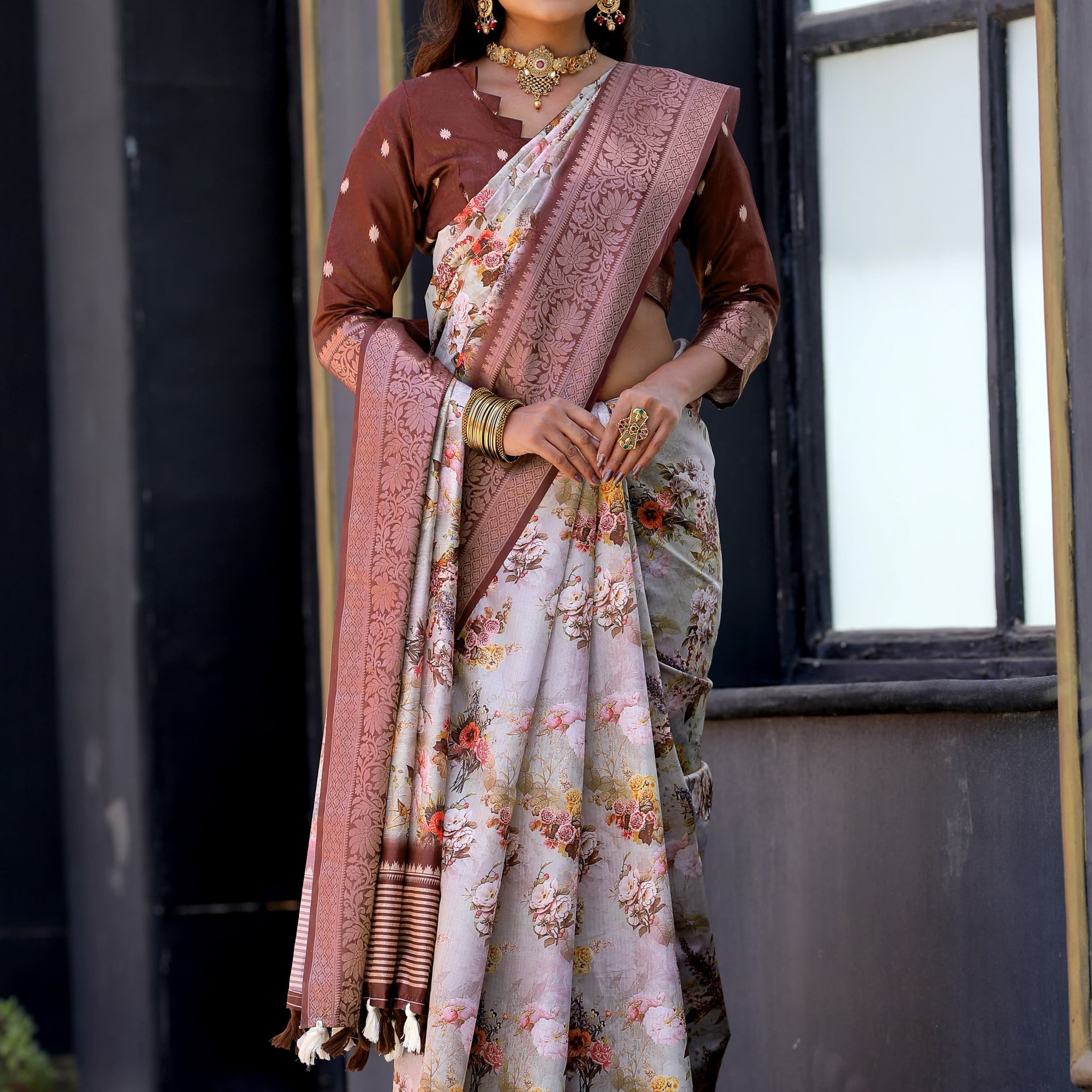 Beautiful Designer Occasion Wear Pure Dola Silk Saree