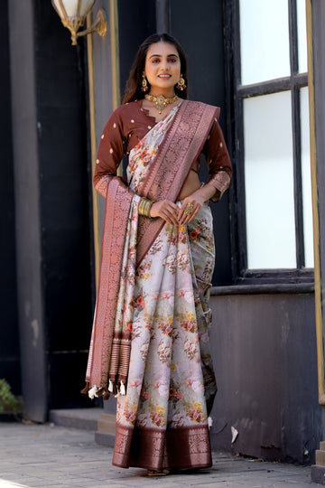 Beautiful Designer Occasion Wear Pure Dola Silk Saree