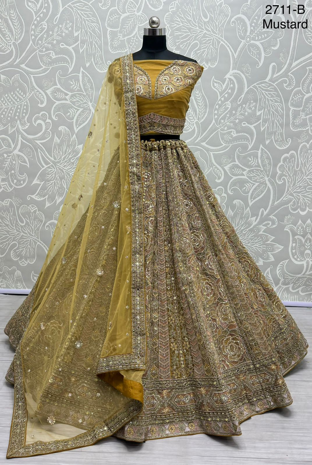 Beautiful Designer Bridal Heavy Net Silk With Sequence Lehenga Choli