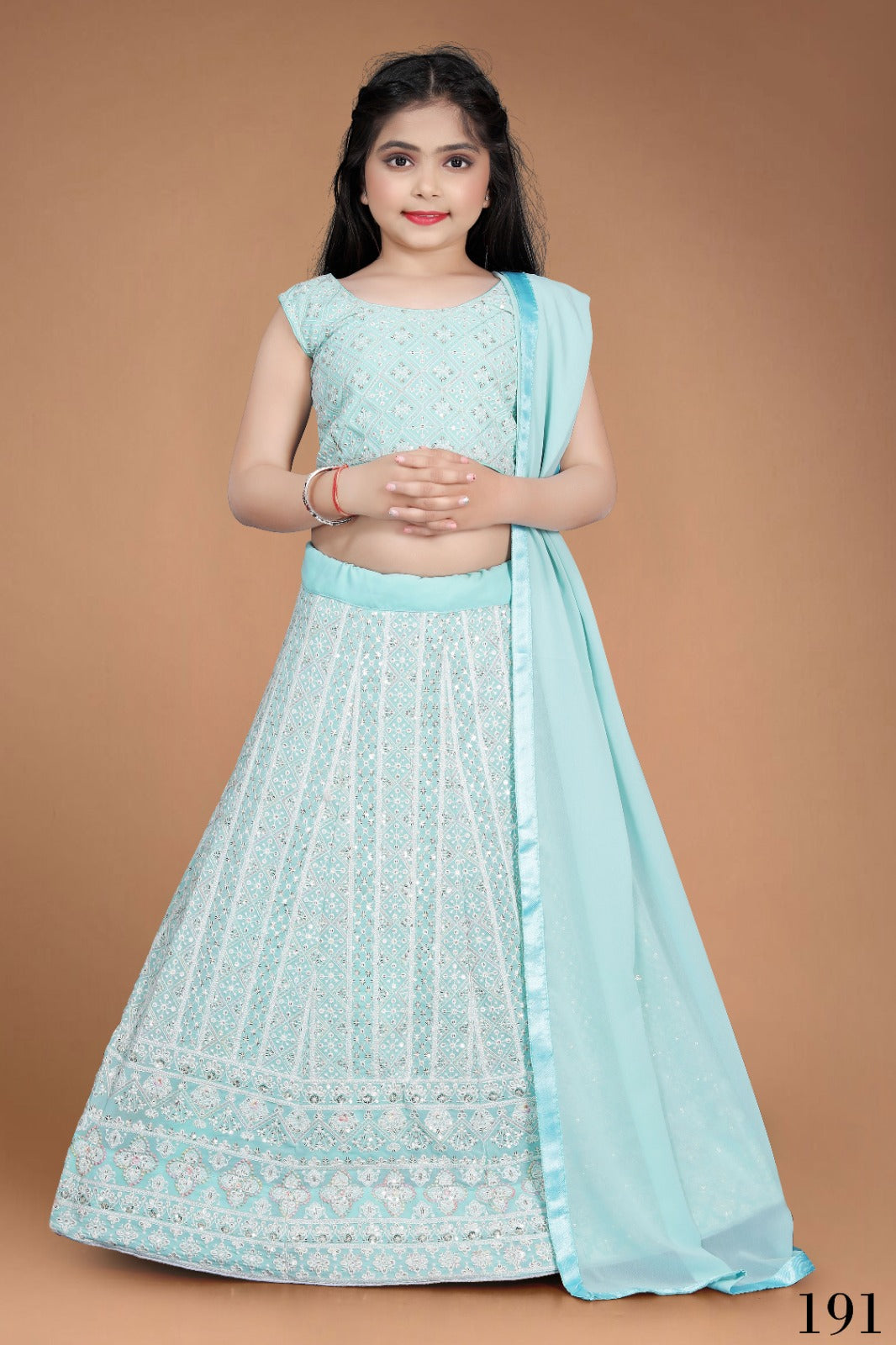 Beautiful Designer Party Wear Pure Georgette Kids Lehenga Choli