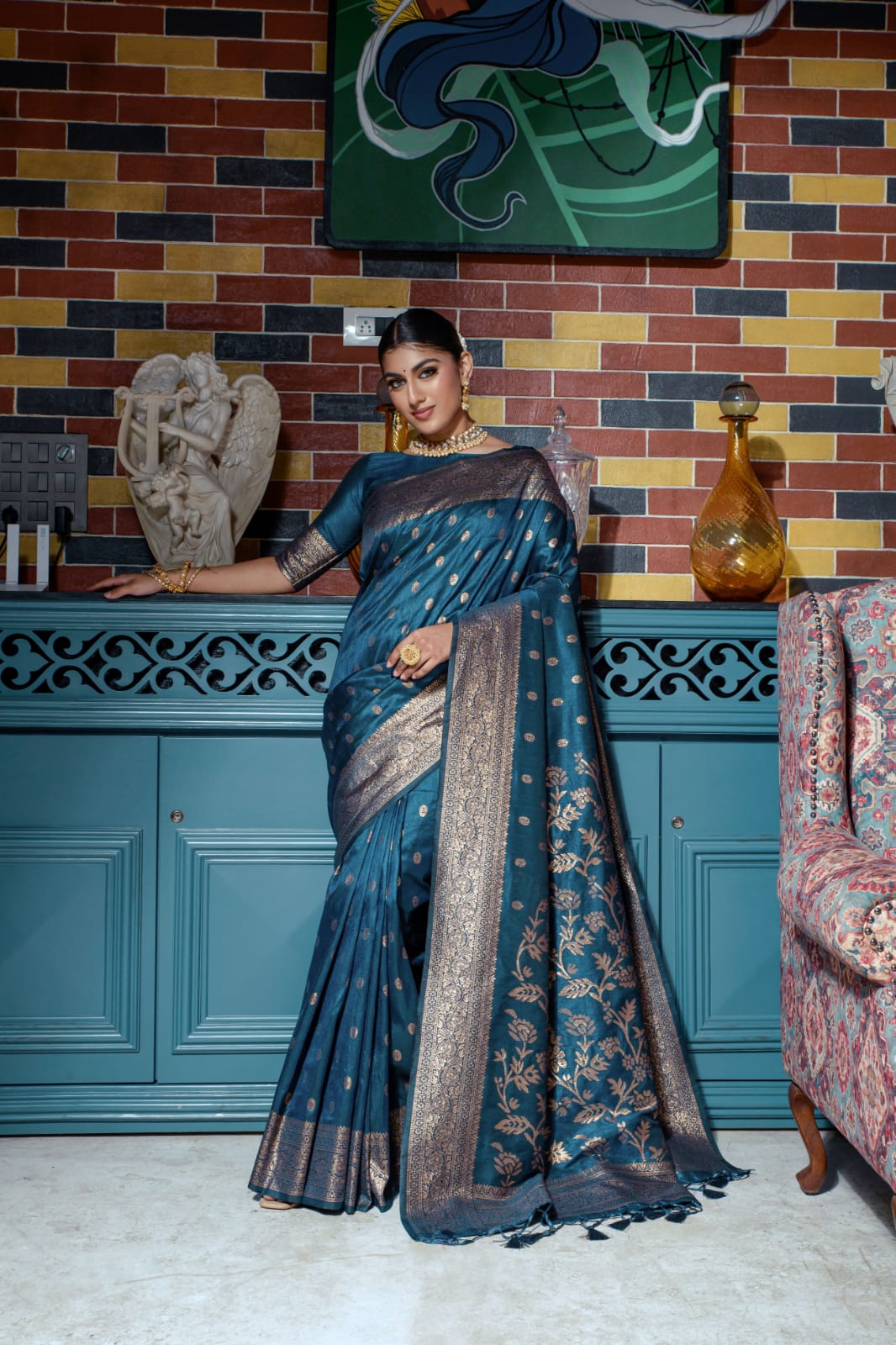 Beautiful Designer Party Wear Banarasi Raw Silk Saree