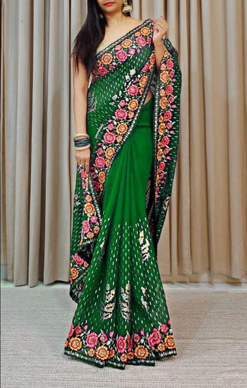 Beautiful Designer Soft Georgette Sequence Saree