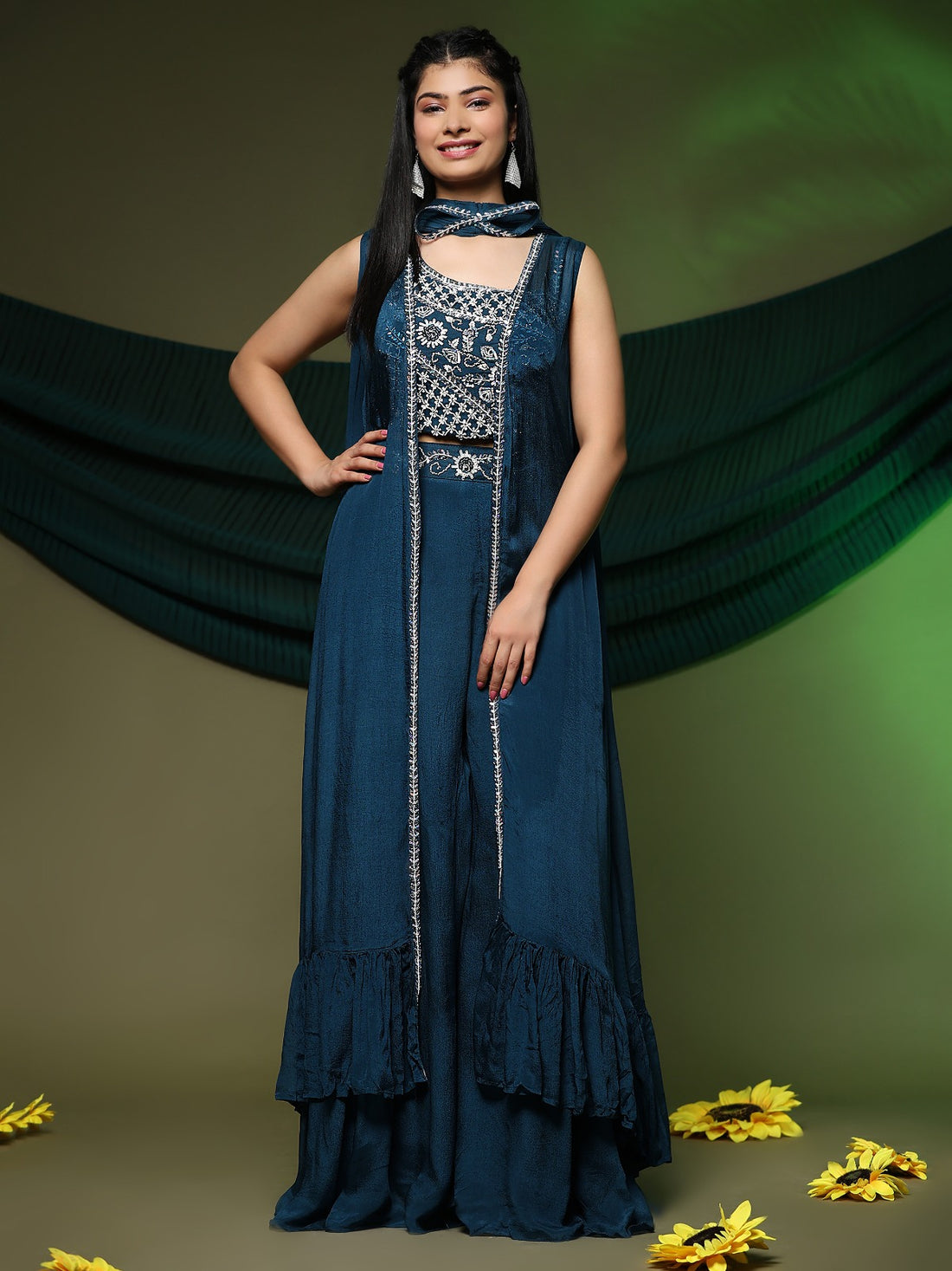 Crop Top Sharara Salwar Suit