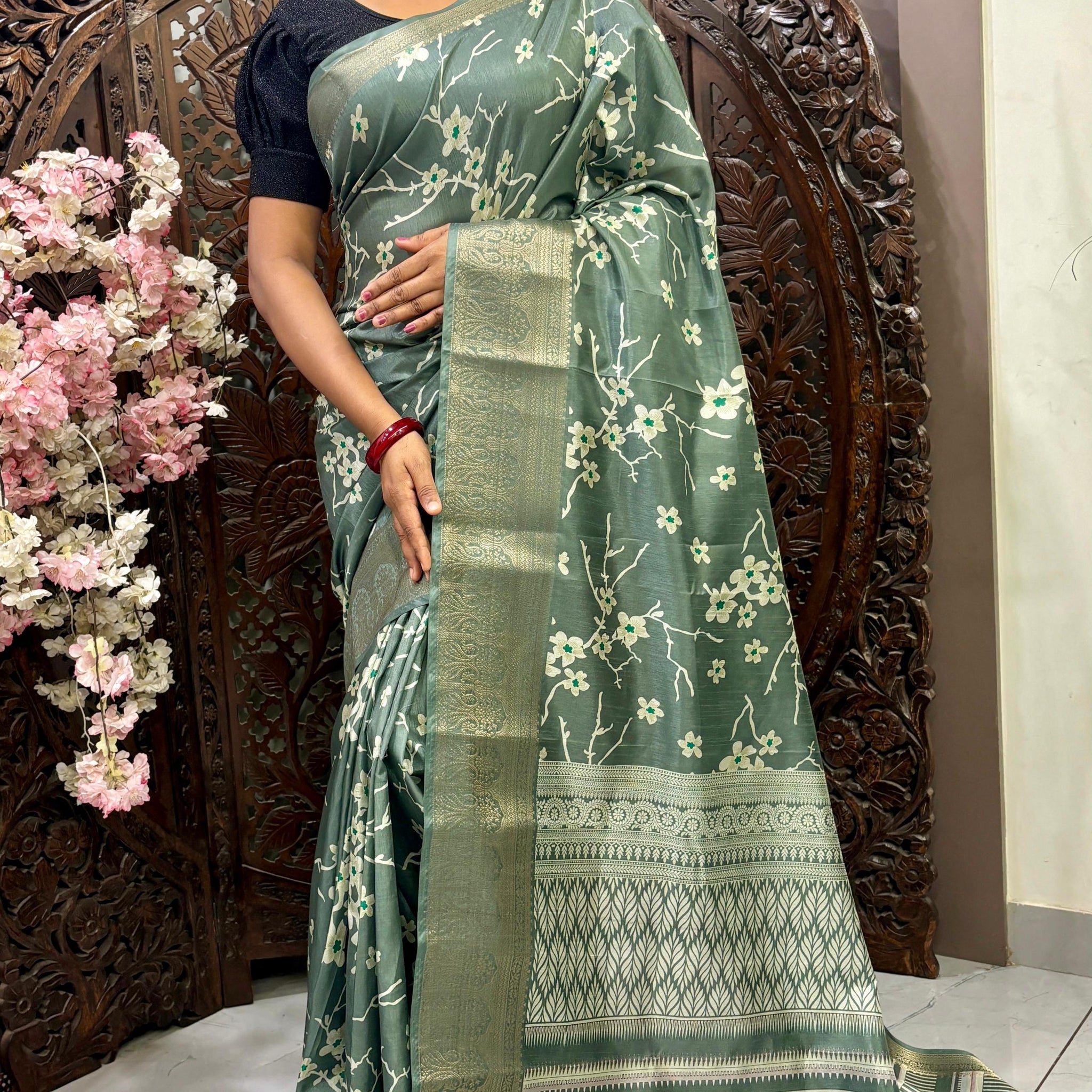 Soft Dola Silk Digital Printed Saree