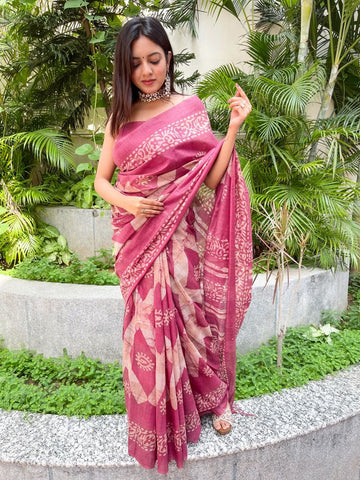 Soft Linen Cotton Saree