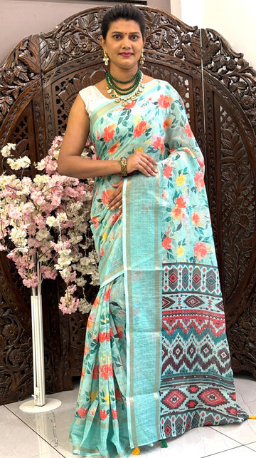 Soft Linen Cotton Saree