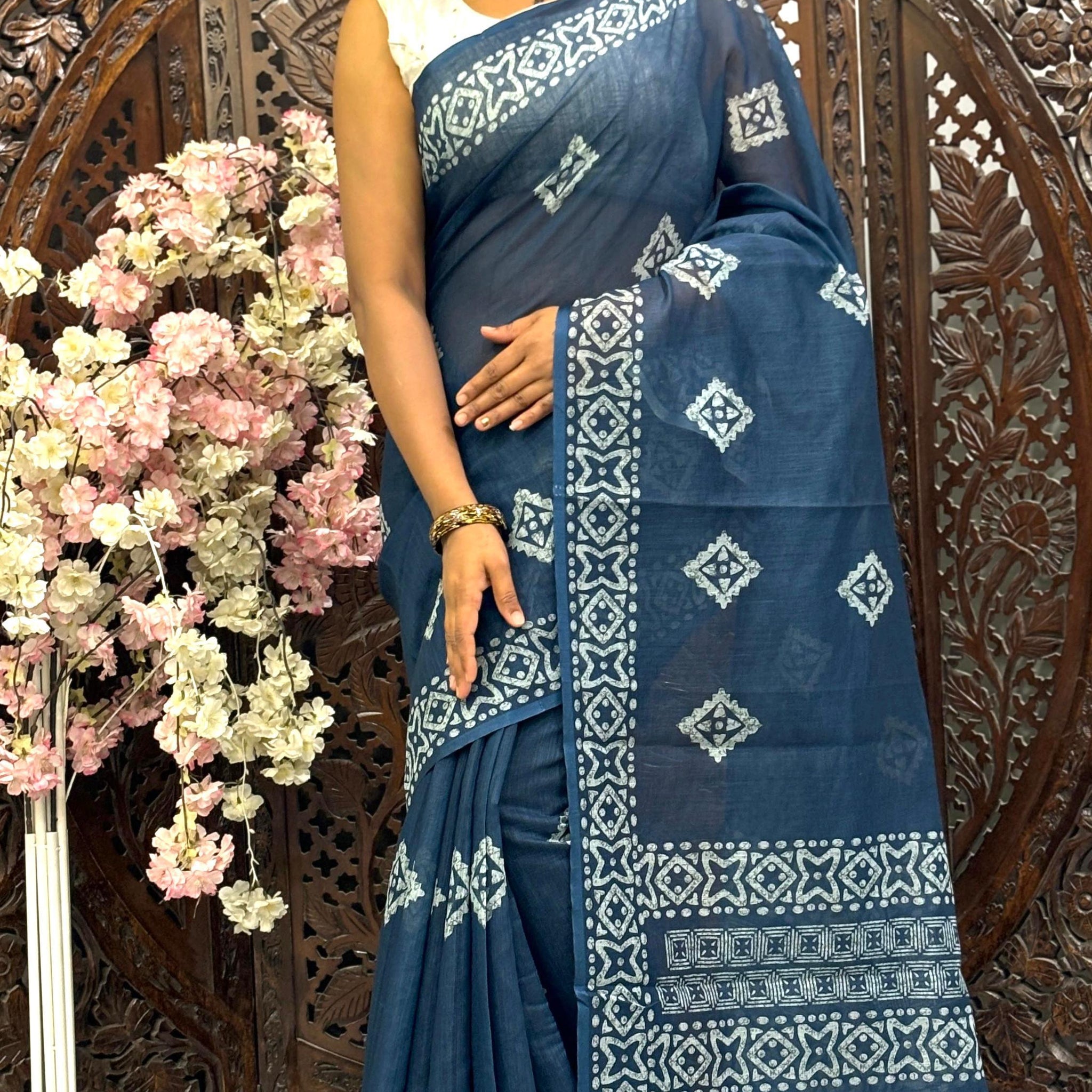 Soft Linen Cotton Saree