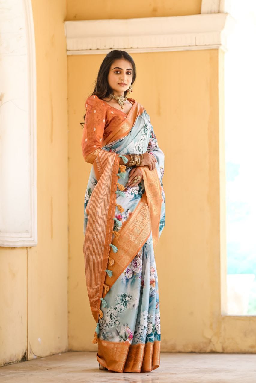 Soft Dola Silk Digital Printed Saree