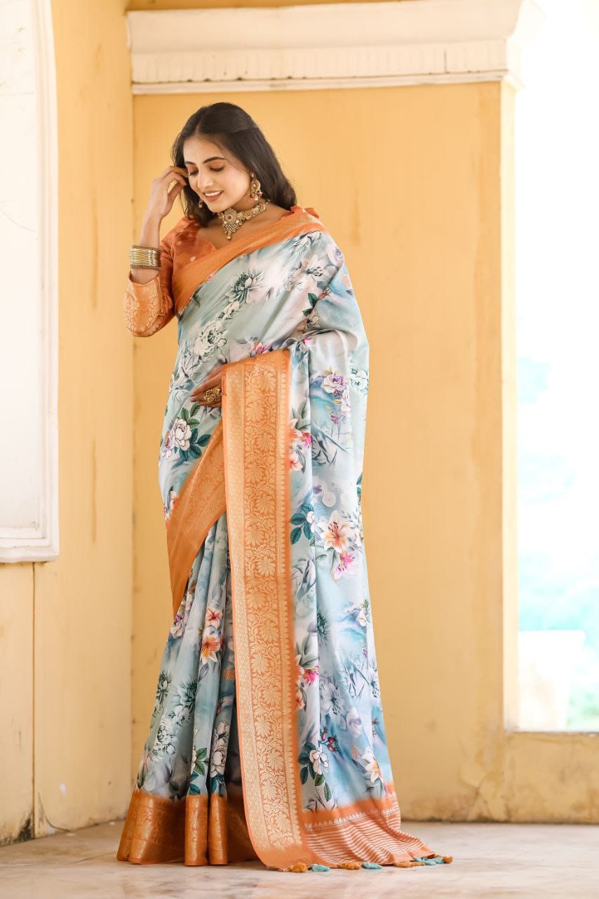 Soft Dola Silk Digital Printed Saree