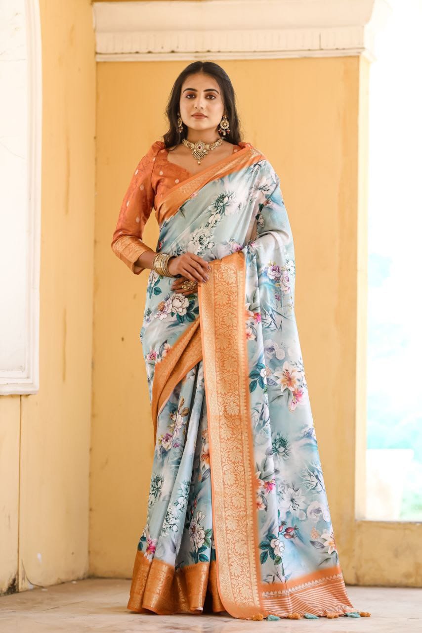 Soft Dola Silk Digital Printed Saree