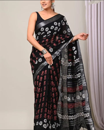 Party Wear Linen Saree