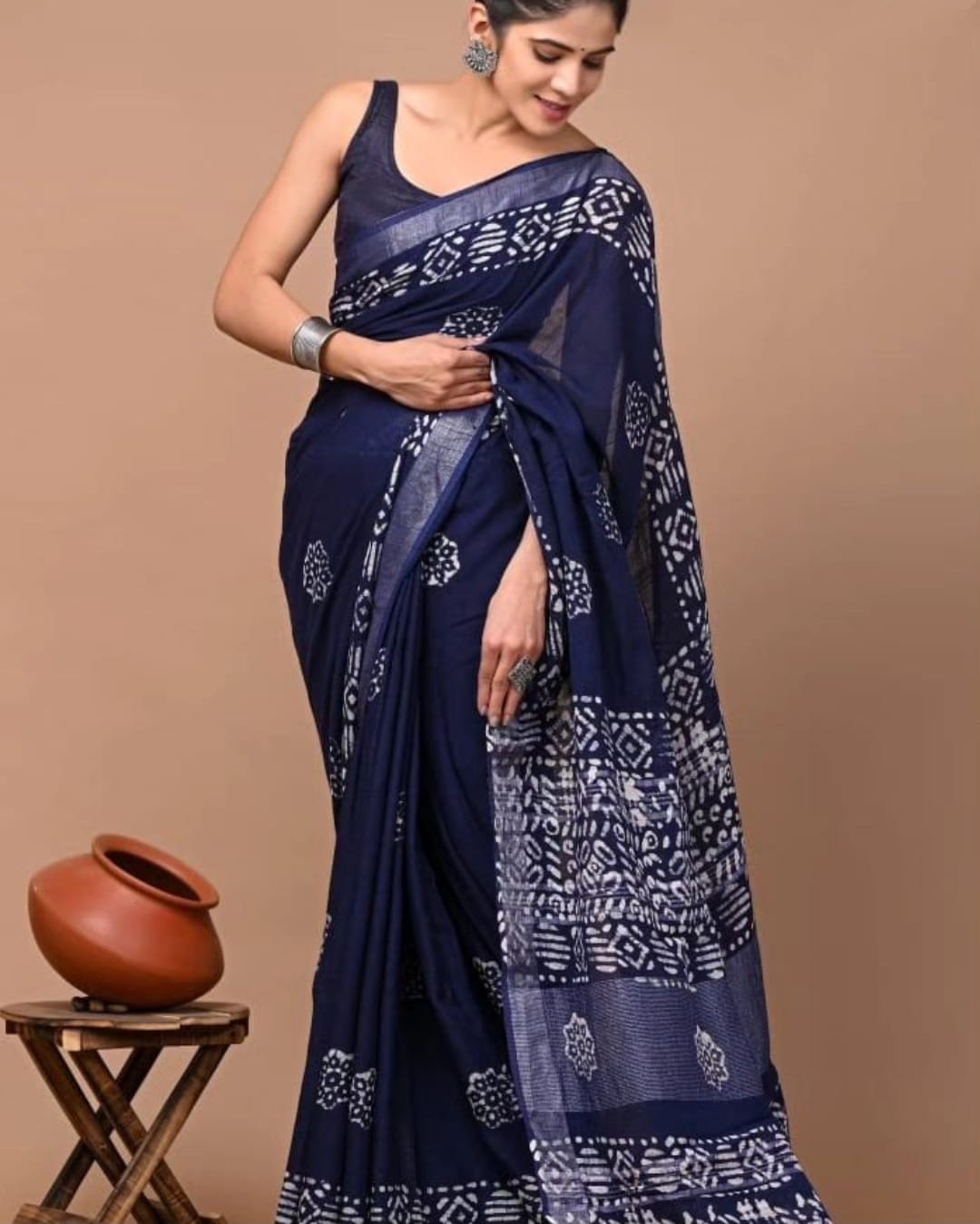 Party Wear Linen Saree