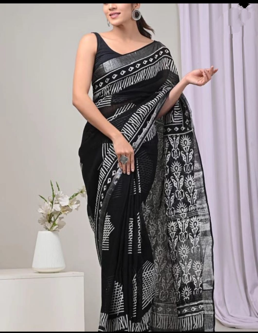 Party Wear Linen Saree