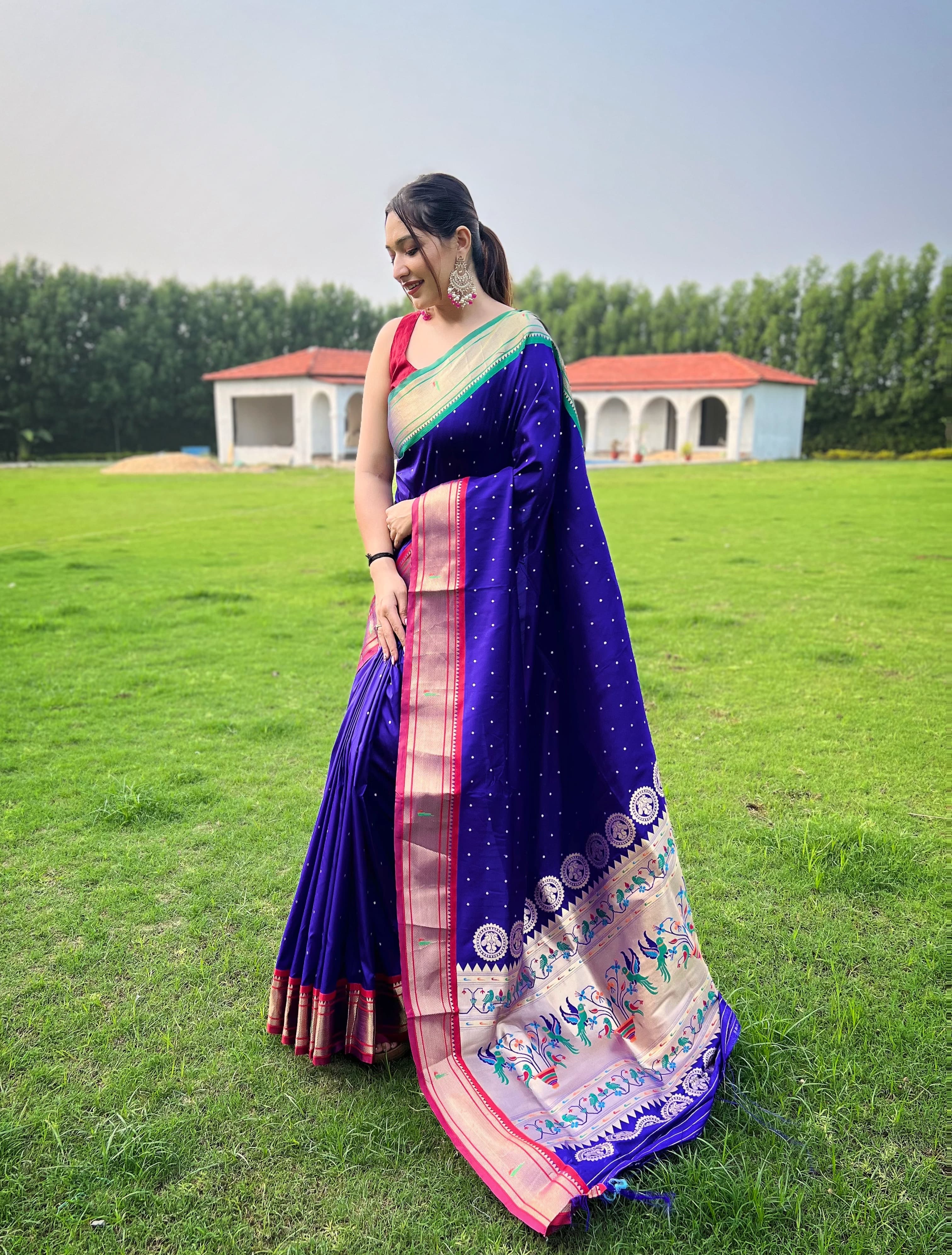 Beautiful Designer Party Wear Banarasi Paithani Weaving Saree