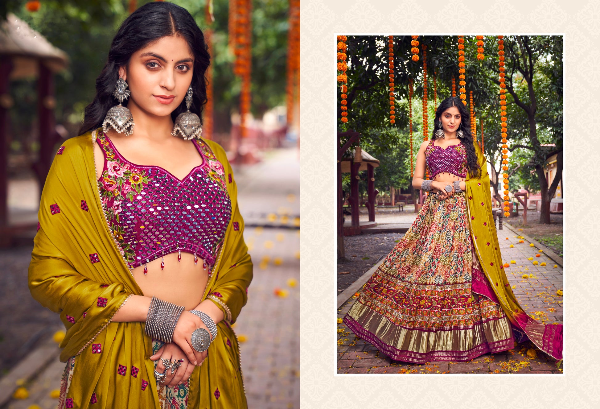 Elegant Gajji Lehenga with Pure Gaji Silk Dupatta and Blouse