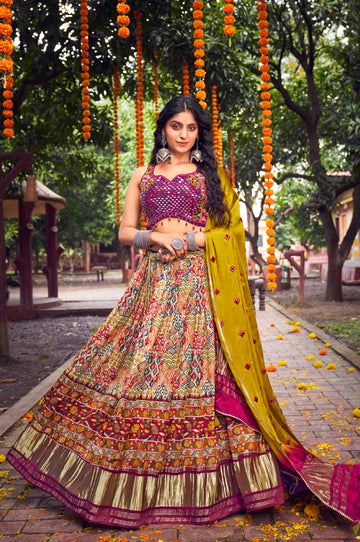 Elegant Gajji Lehenga with Pure Gaji Silk Dupatta and Blouse