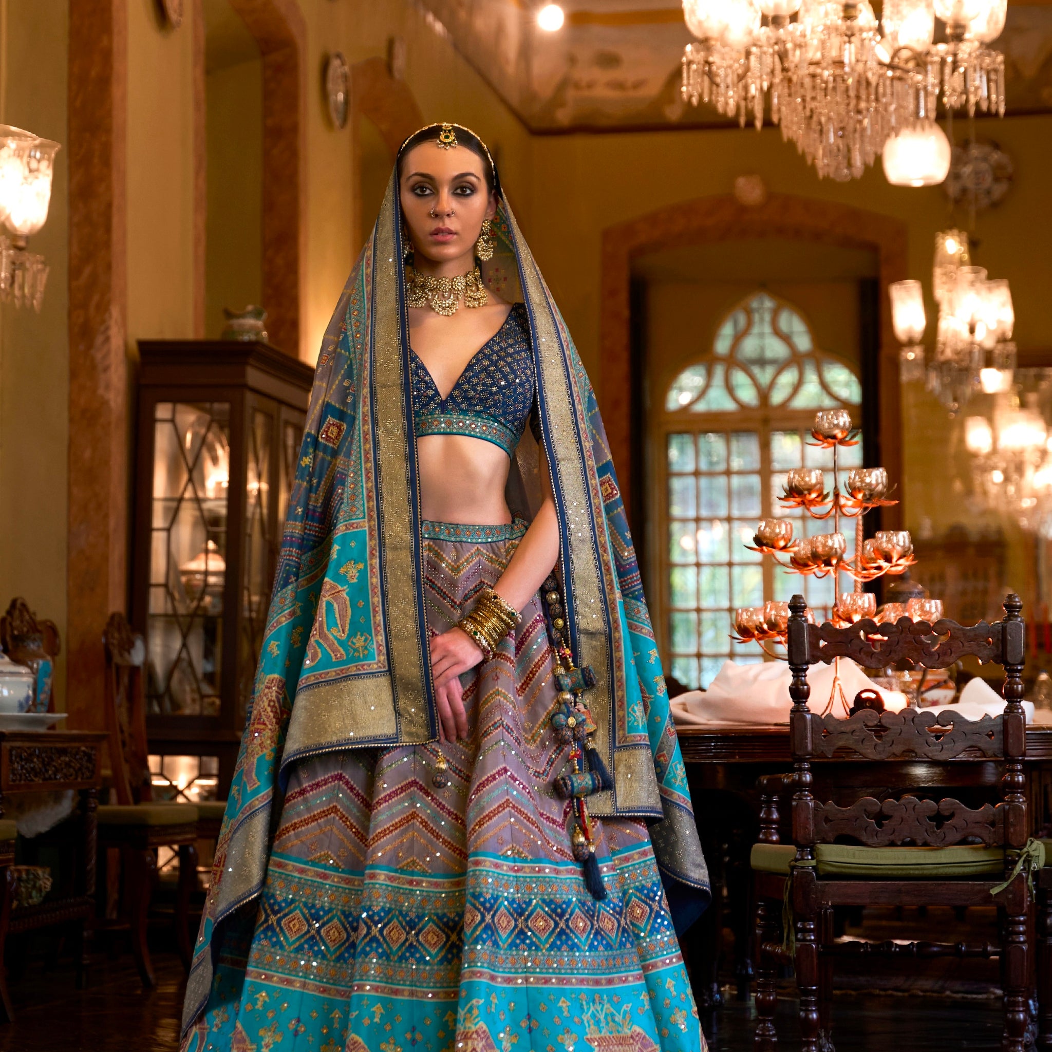 Exquisite Designer Wedding Lehenga Choli - Royal Silk & Mirror Work