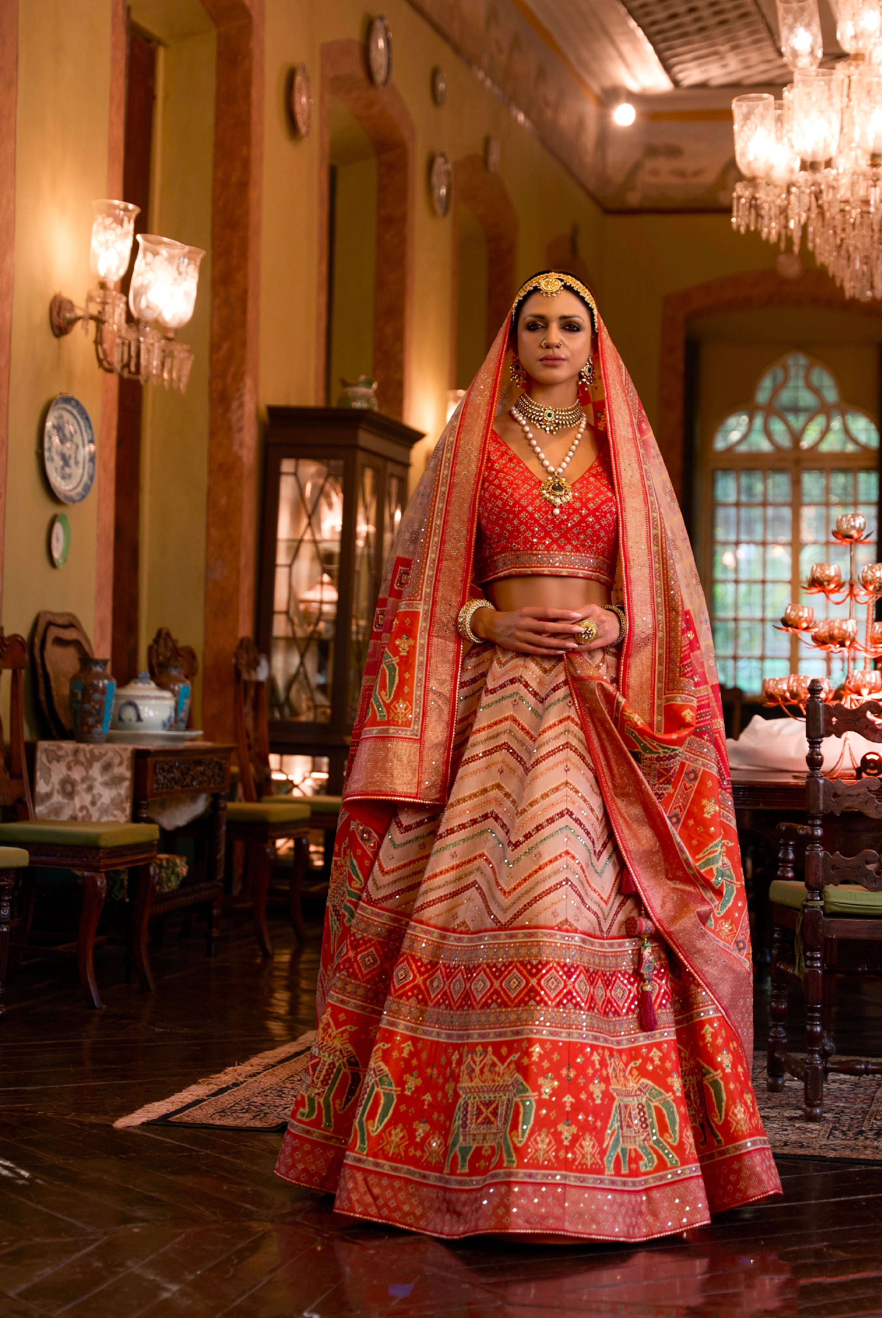 Mirror work wedding lehenga hotsell