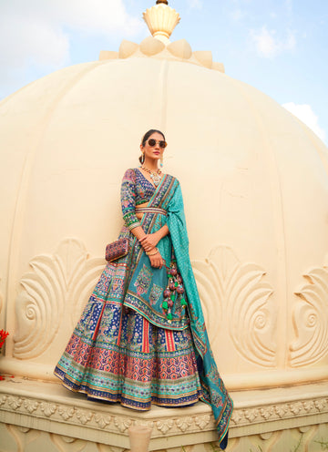 Luxurious Designer Lehenga Choli with Sparkling Mirror Work