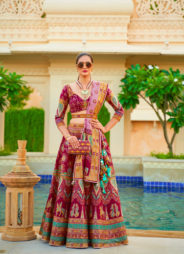 Elegant Designer Lehenga Choli for Weddings - Mirror Work