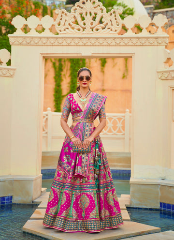 Premium Silk Bridal Lehenga Choli with Sparkling Embellishments