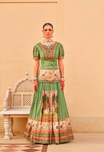 Elegant Designer Lehenga Choli with Foil Print for Brides