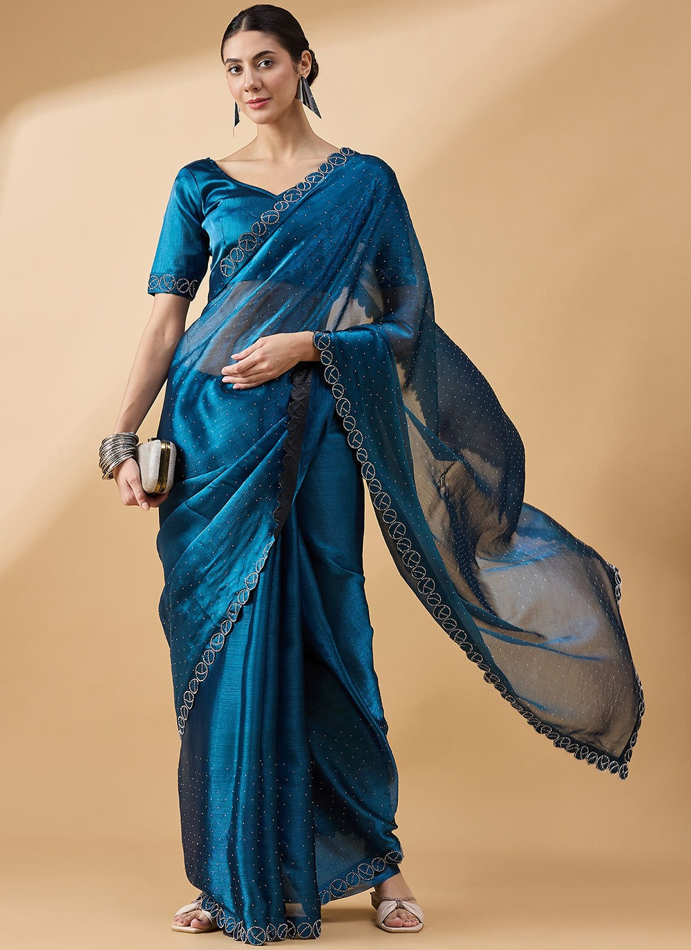 Party Wear Orgenza Saree