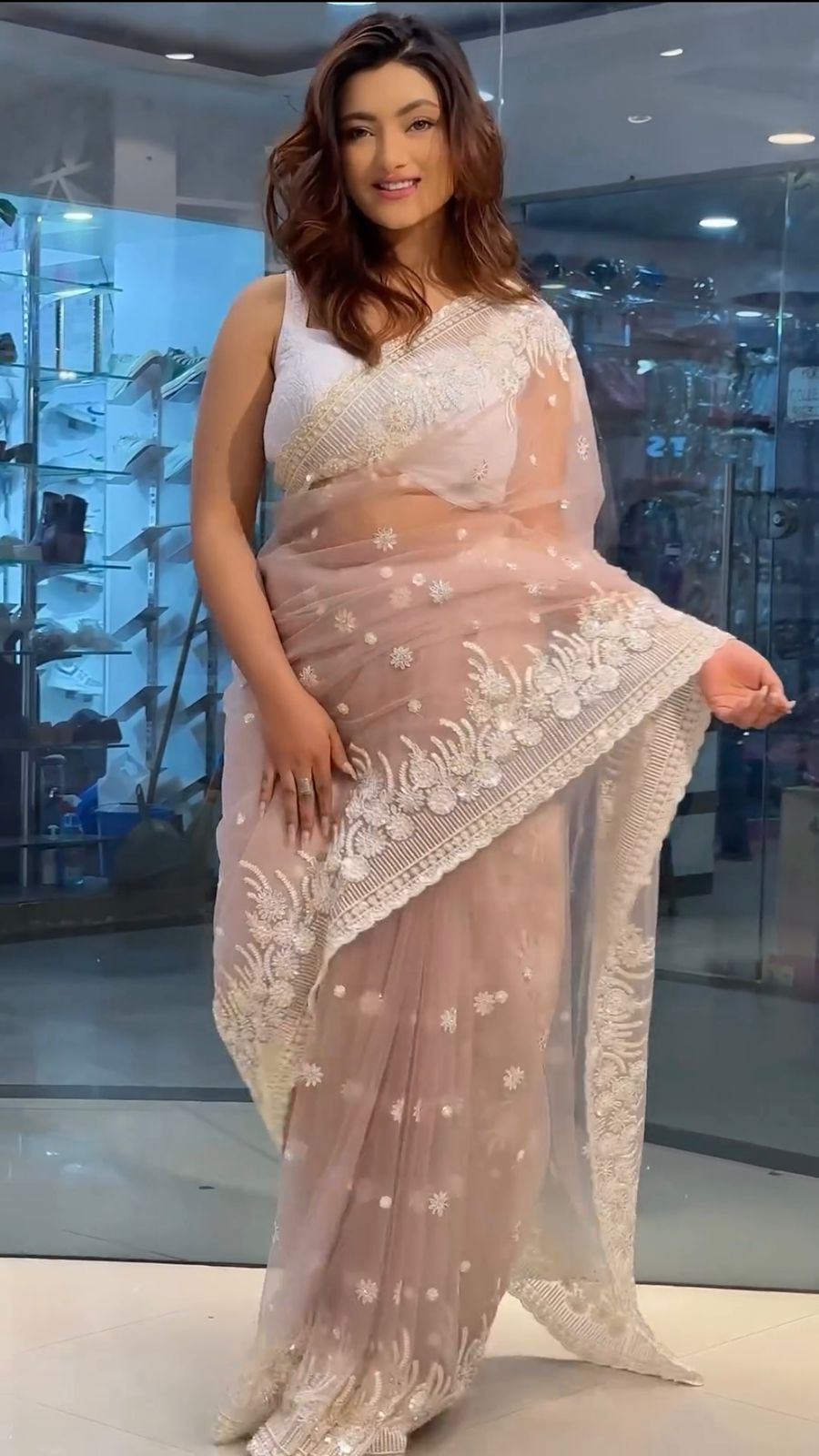 Mono Net Sequance Saree