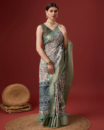 Fashionable Cotton Digital Print Saree for Every Occasion