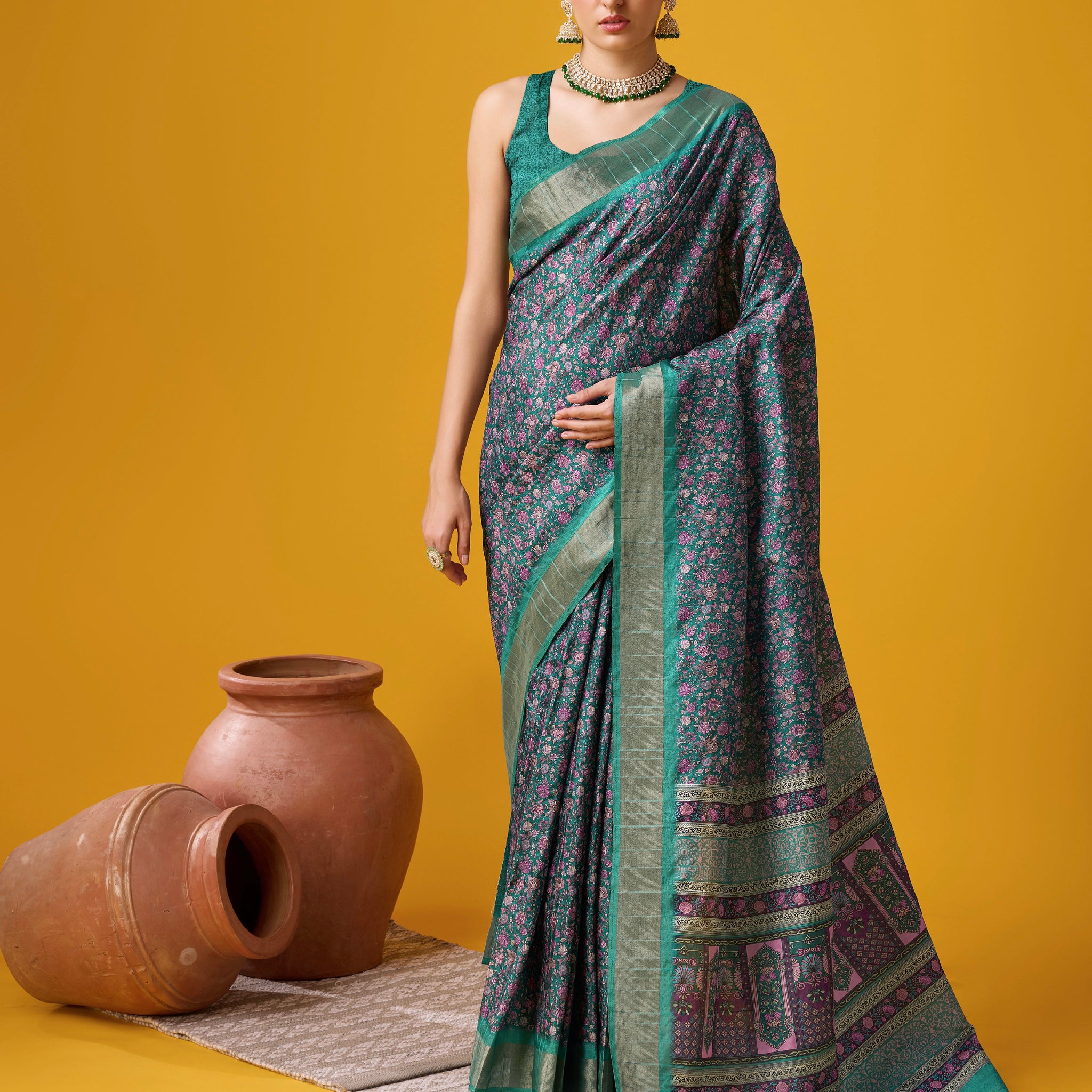 Classic Cotton Saree with Elegant Digital Designs