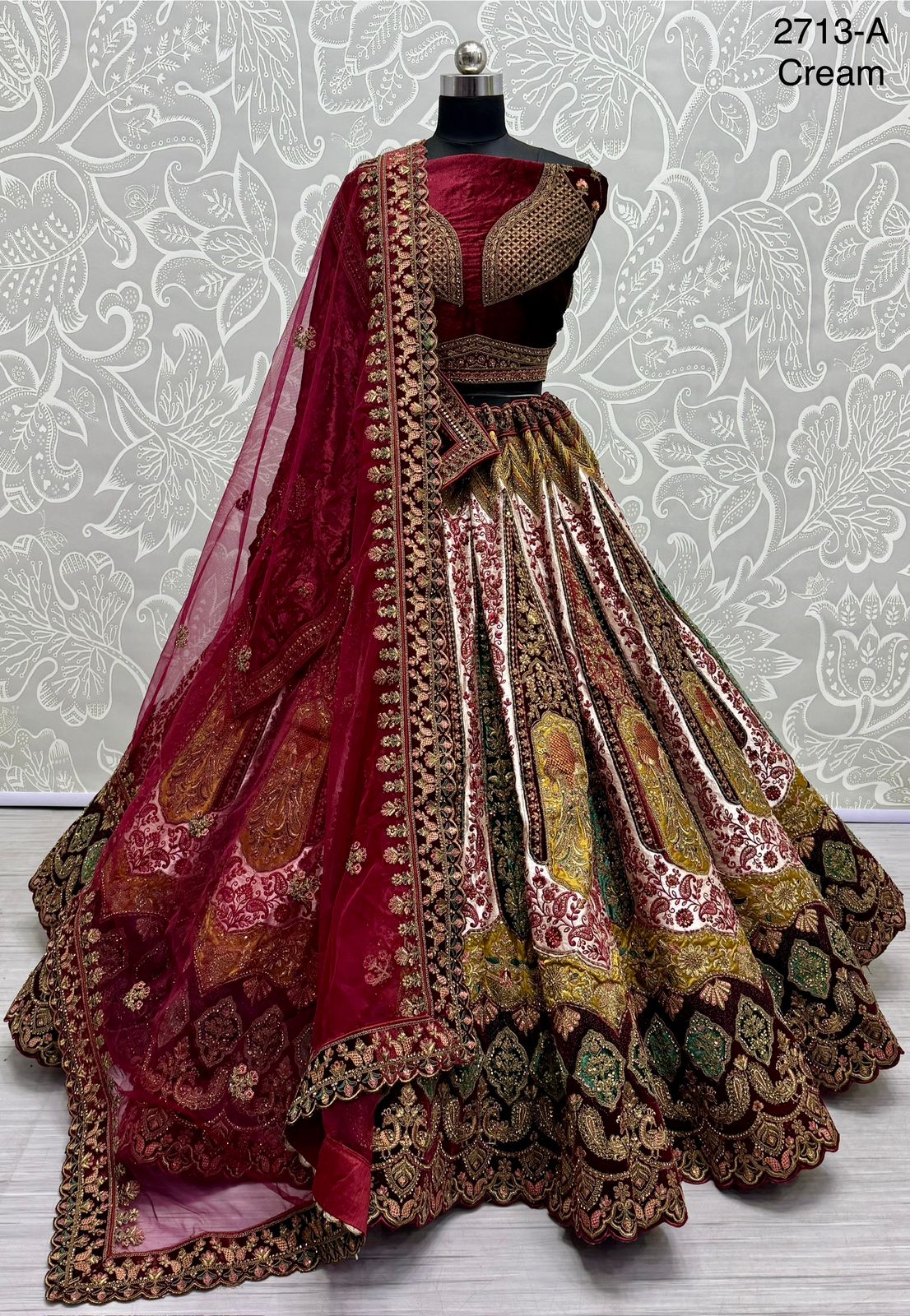 Bridal Wedding Lehenga Choli Designer Heavy Velvet with Sequence