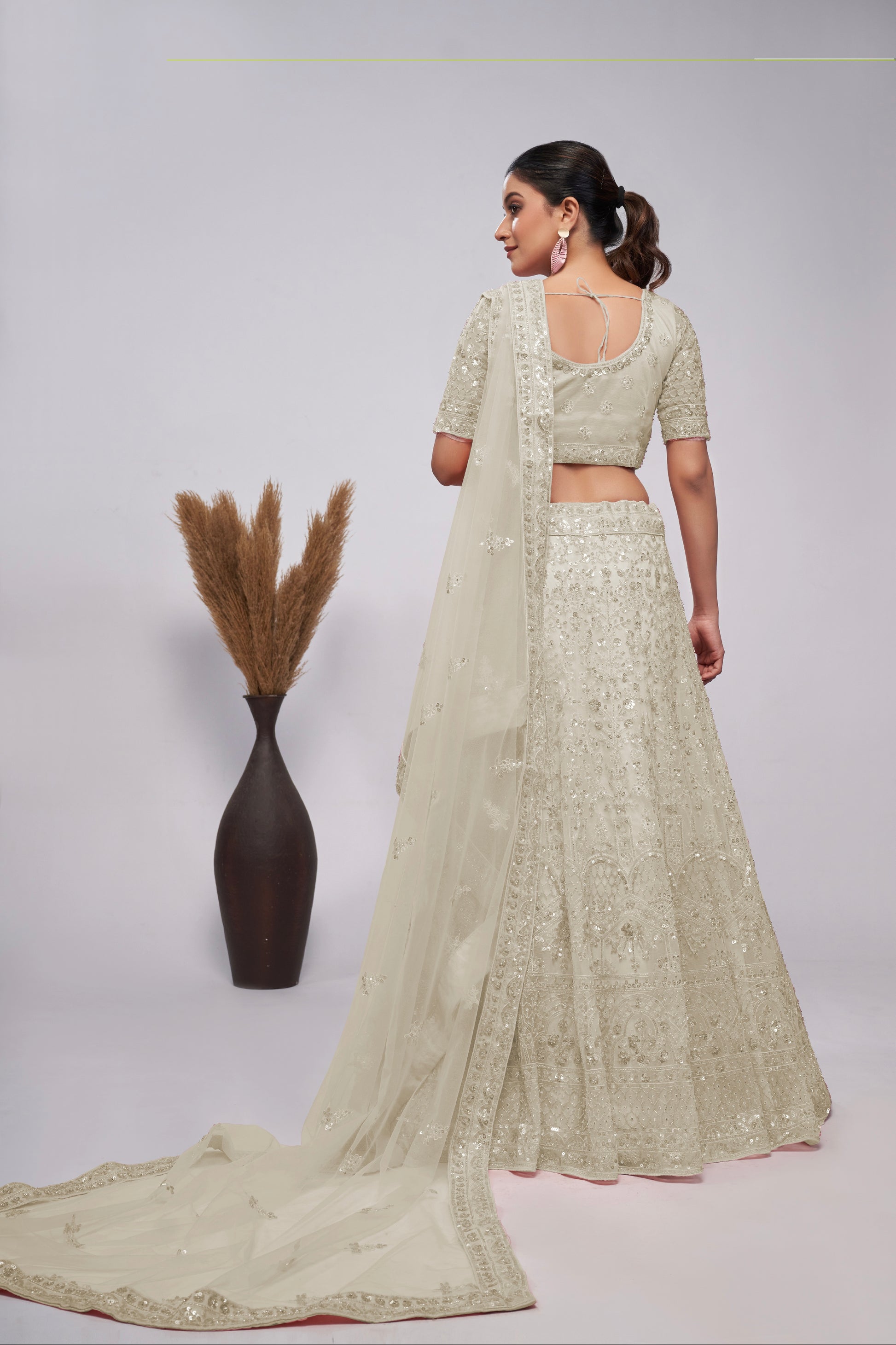 White Lehenga