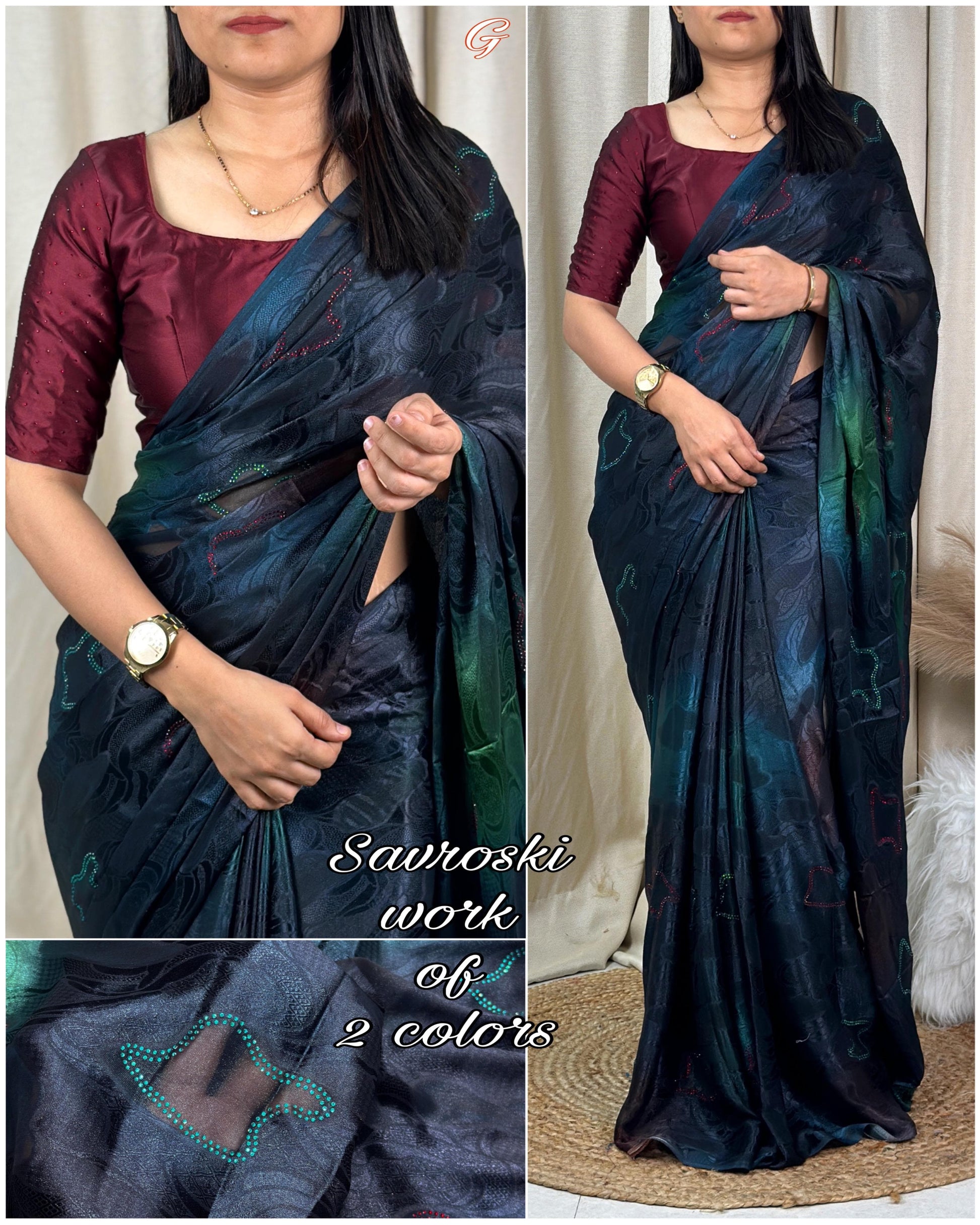 Shop Unique Georgette Brasso Sarees