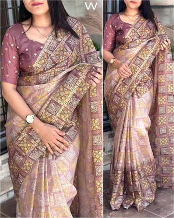 Party Wear Glass Organza Saree